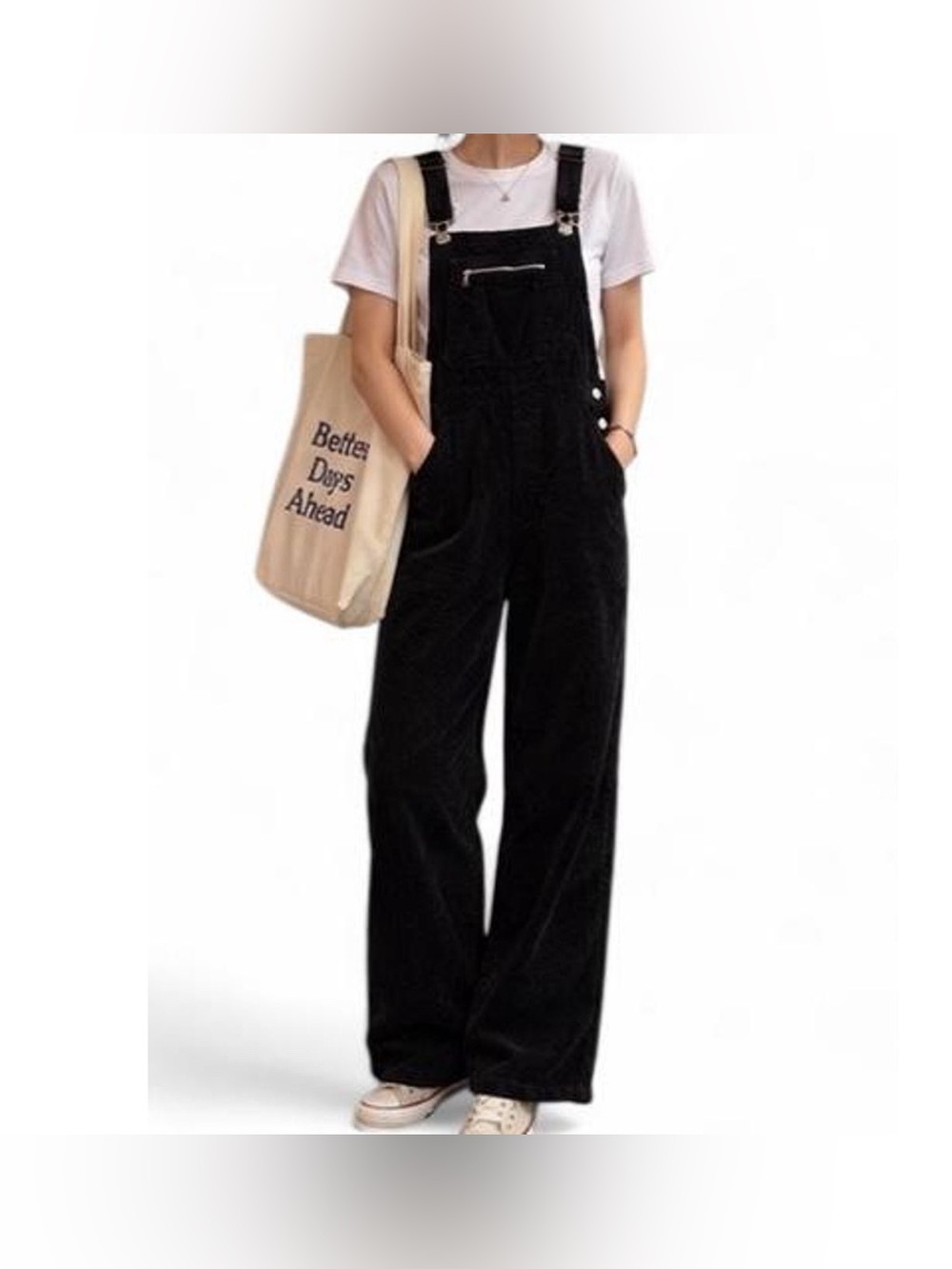 Vtg Baccini Black Wide-Leg Velour Overalls M Dungarees Relaxed Grunge 90s Indie